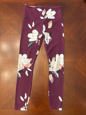 Athleta Plum Floral High-Rise Leggings